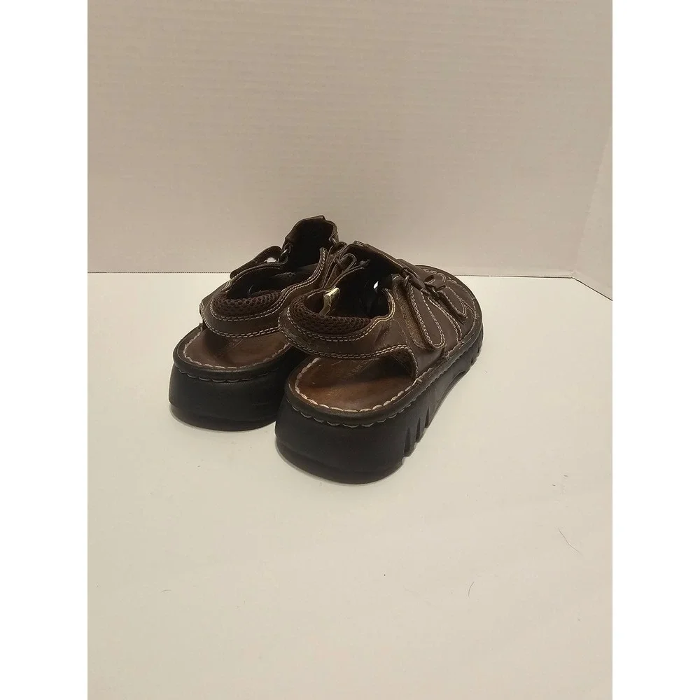 Mens Montego Bay Fisherman Leather Brown Sandals 9.5 Grooved Sole